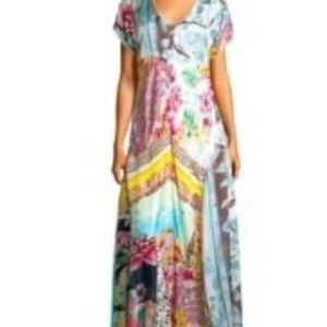 Johnny Was Printed Georgette Maxi Dress size Small